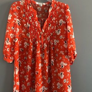 Forever 21 bright orange flowy blouse